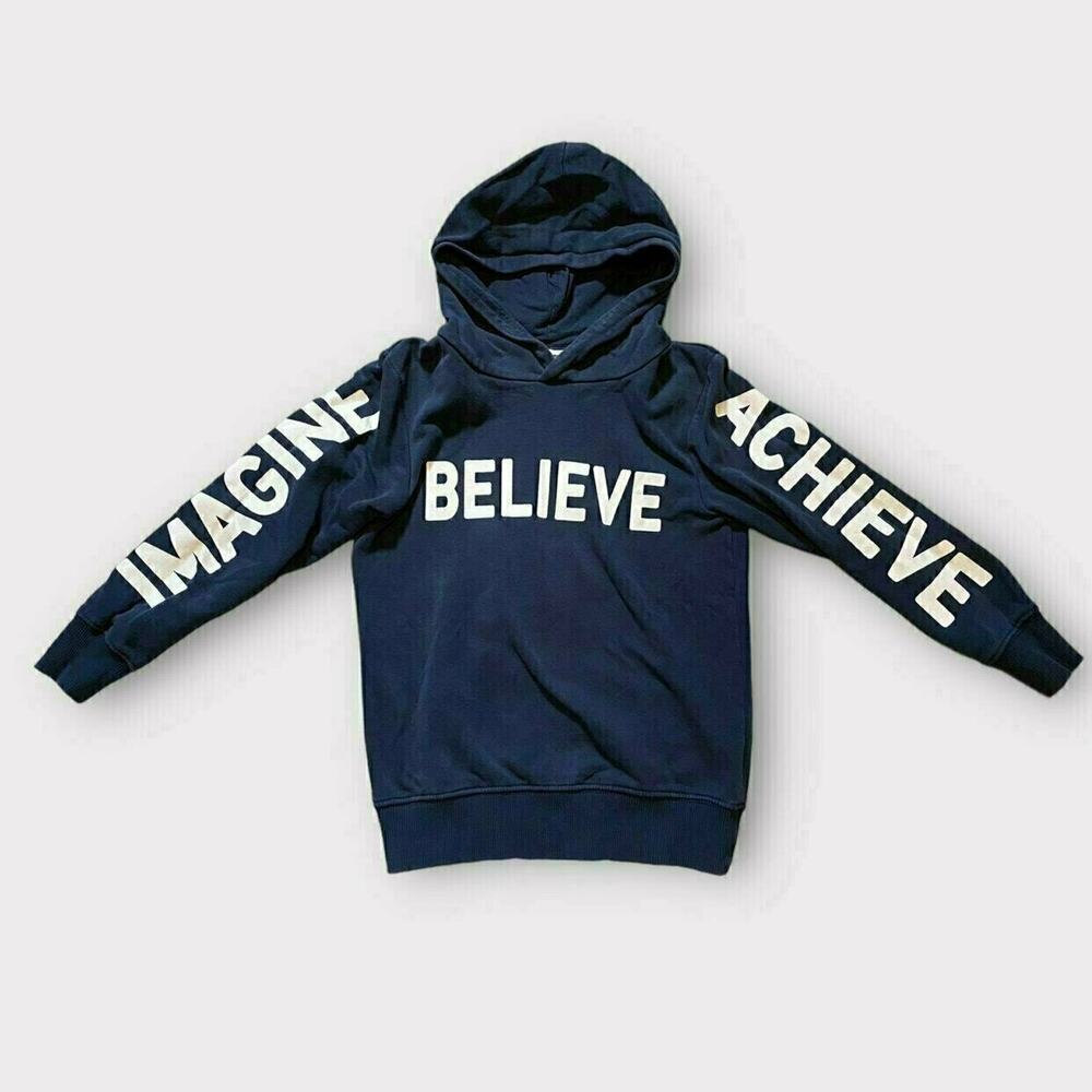 H&M (6/8) Long Sleeved Hooded Believe Sweatshirt